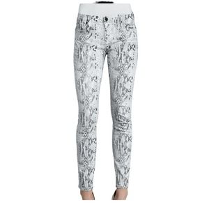 7 For All Mankind Snake-Print Skinny Jeans Women's Size 31 Black/White